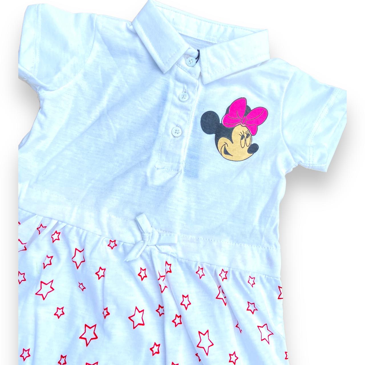 Mickey Star Frock White