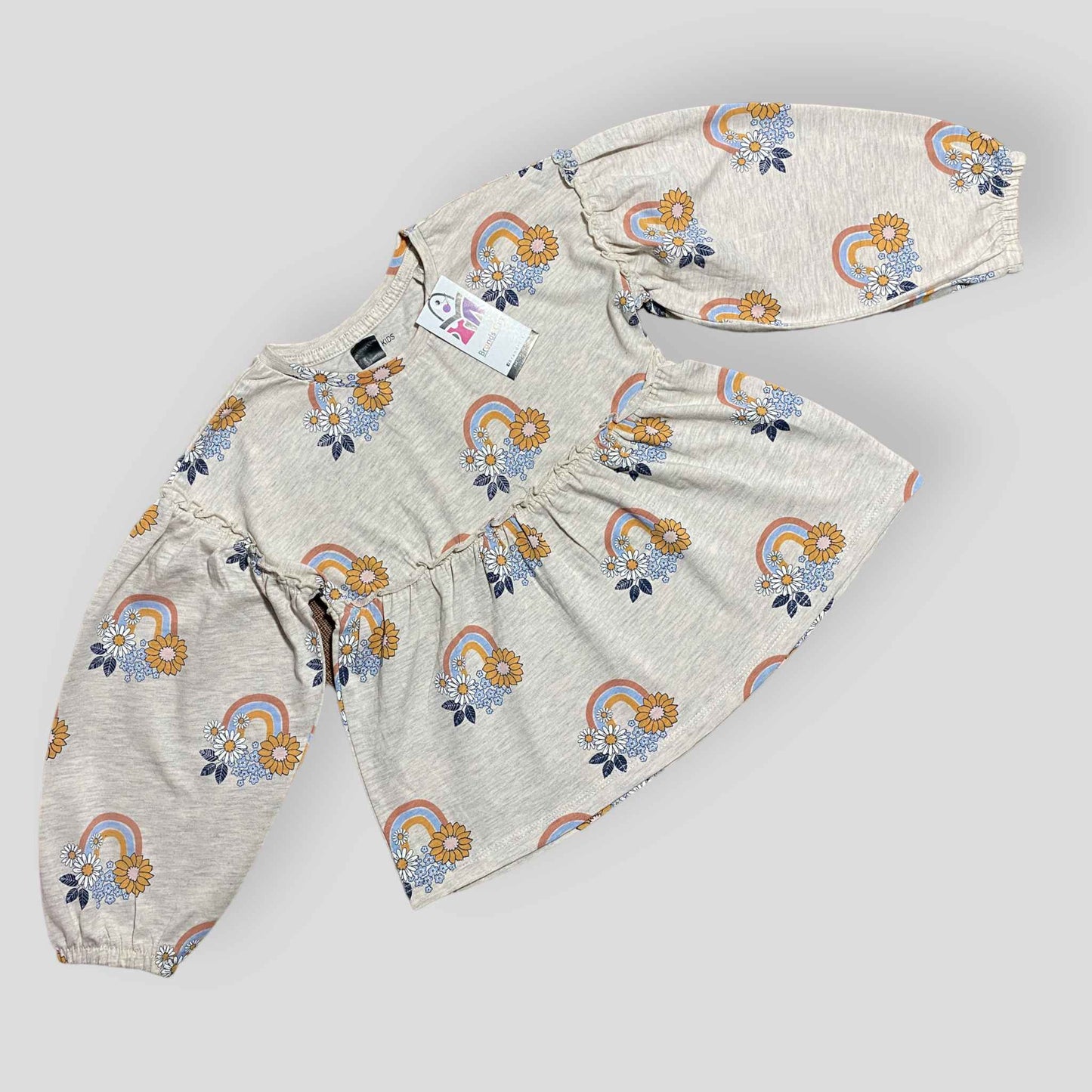 Flower Rainbow - Peach - Frock