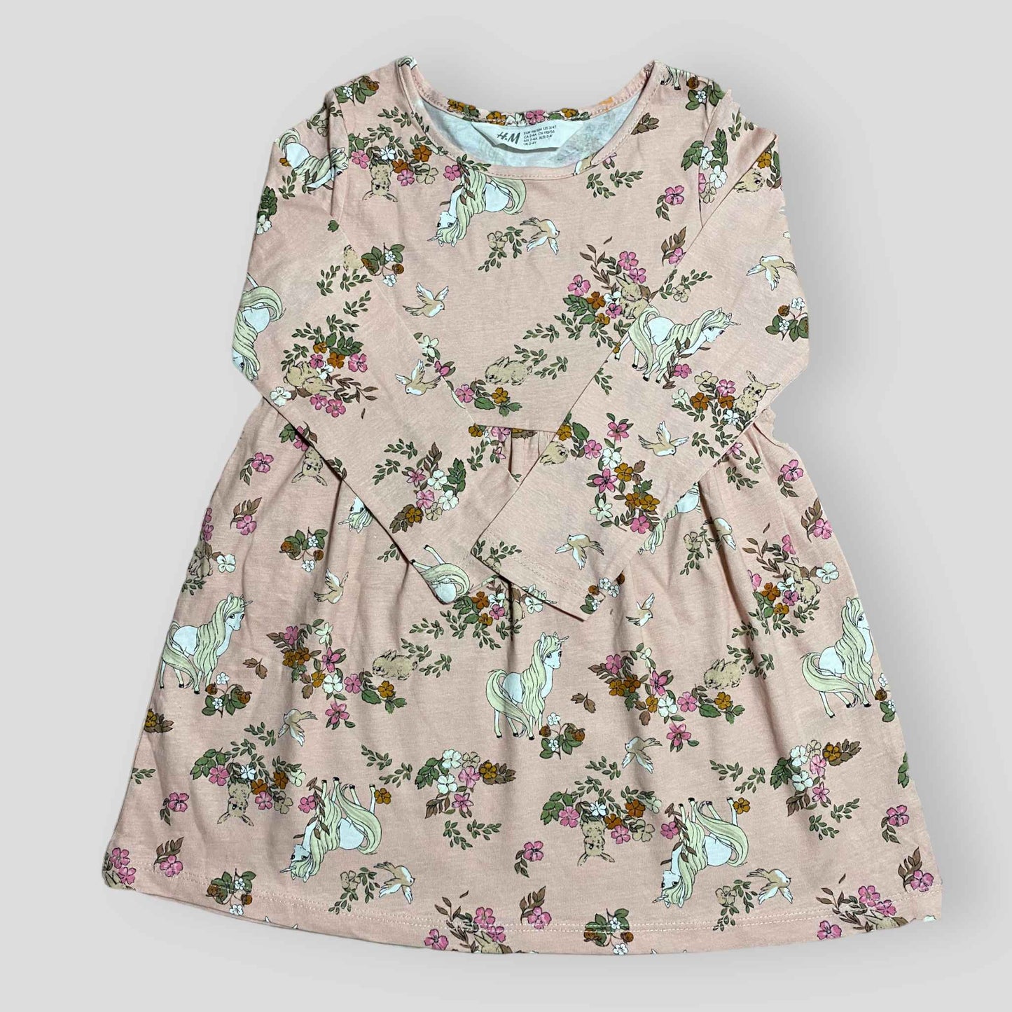Floral Unicorn - Peach Pink - Frock