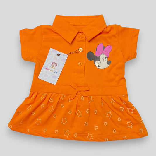 Mickey - Star -  Orange Frock