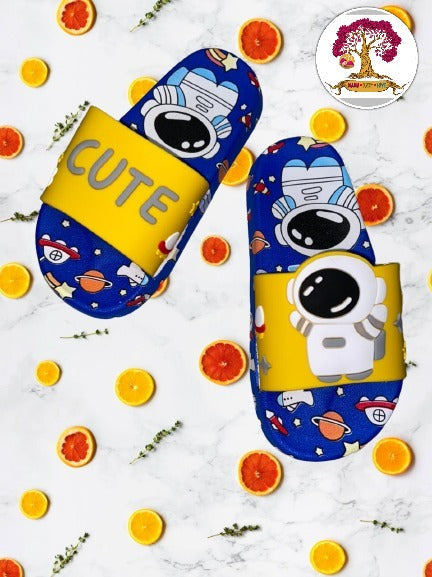 Cute Astronaut - Yellow Slippers