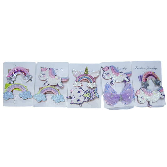 Unicorn Rainbow Clips - Pack of 2 - Fashion Jewelry