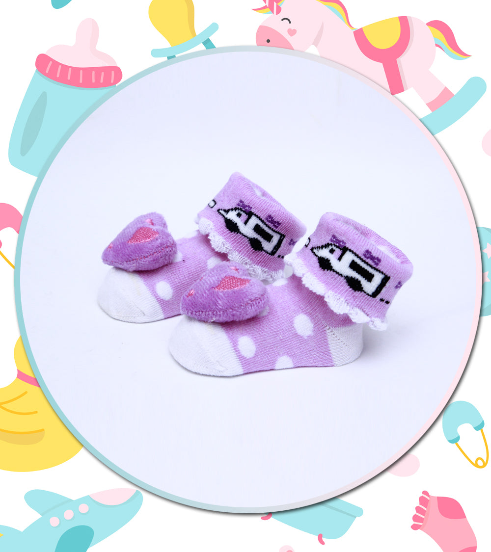 Purple Heart - Booties- Baby Socks