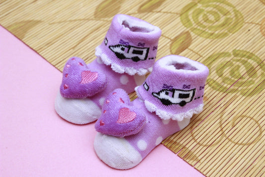Purple Heart - Booties- Baby Socks