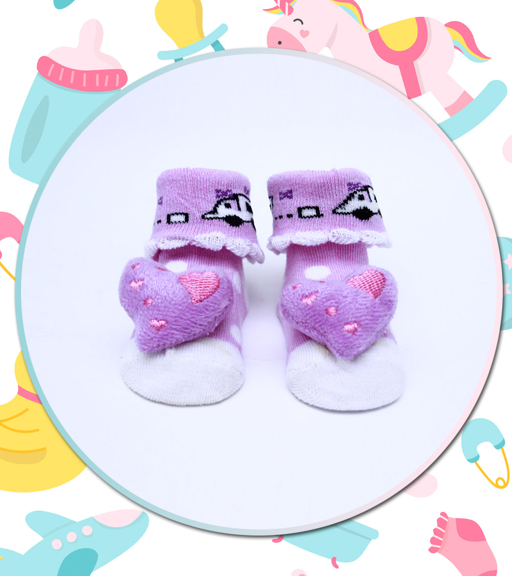 Purple Heart - Booties- Baby Socks