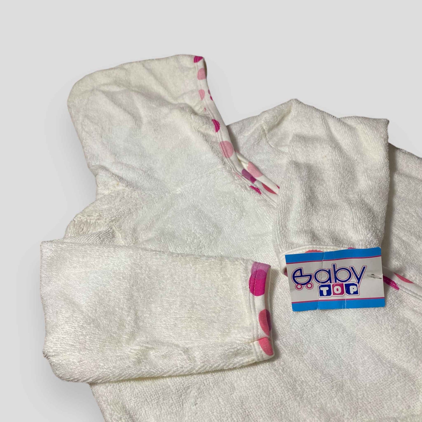 Hooded Bath Rope - White & Pink