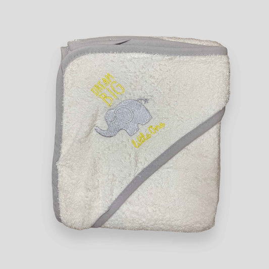 Elephant Towel Sheet - Gray & White