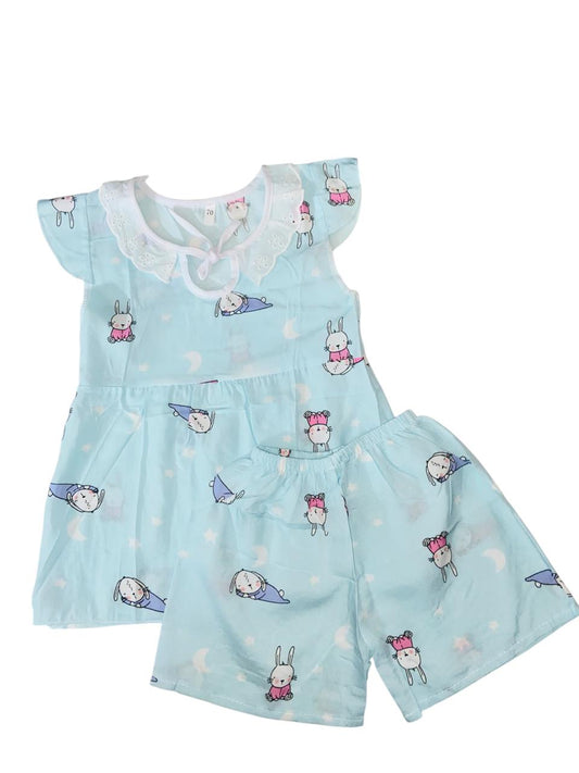 Miss Bunny -Light Blue-2 Pcs Suit