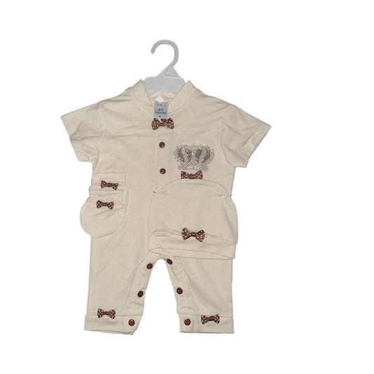 Turkish Crown Romper-Off White