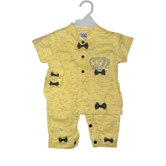 Turkish Crown Romper-Dark Yellow