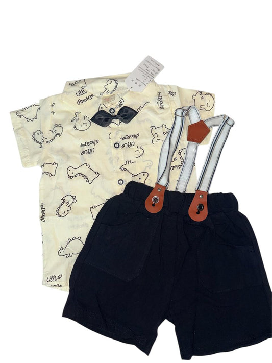 Dino 2-Piece Set With Gallace Belt And Bow