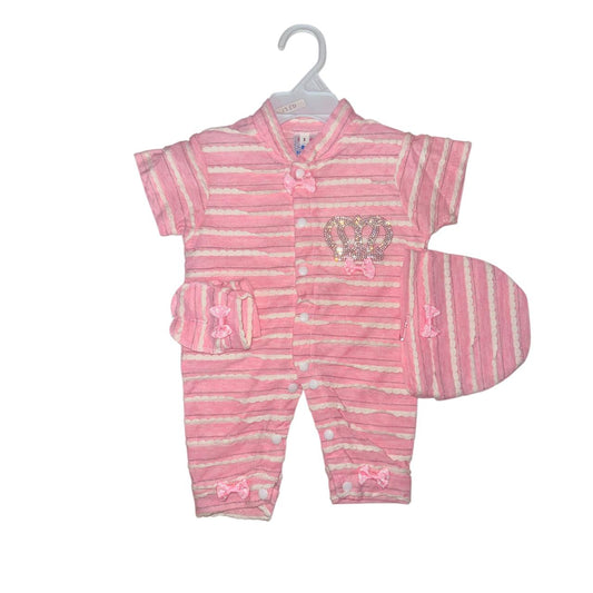 Turkish Crown Romper-Pink