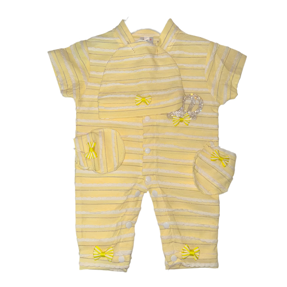 Turkish Crown Romper-Yellow